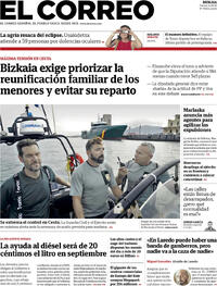 Portada El Correo 2026-08-14