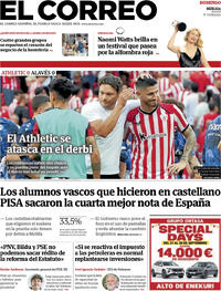 Portada periódico El Correo