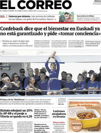 Portada periódico El Correo Portada periódico El Correo