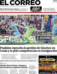 Portada periódico El Correo Portada periódico El Correo