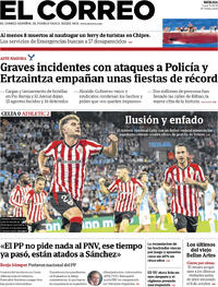 Portada El Correo 2026-08-31