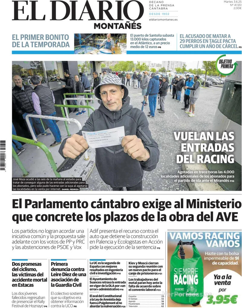 Portada Diario de Navarra 2025-06-03