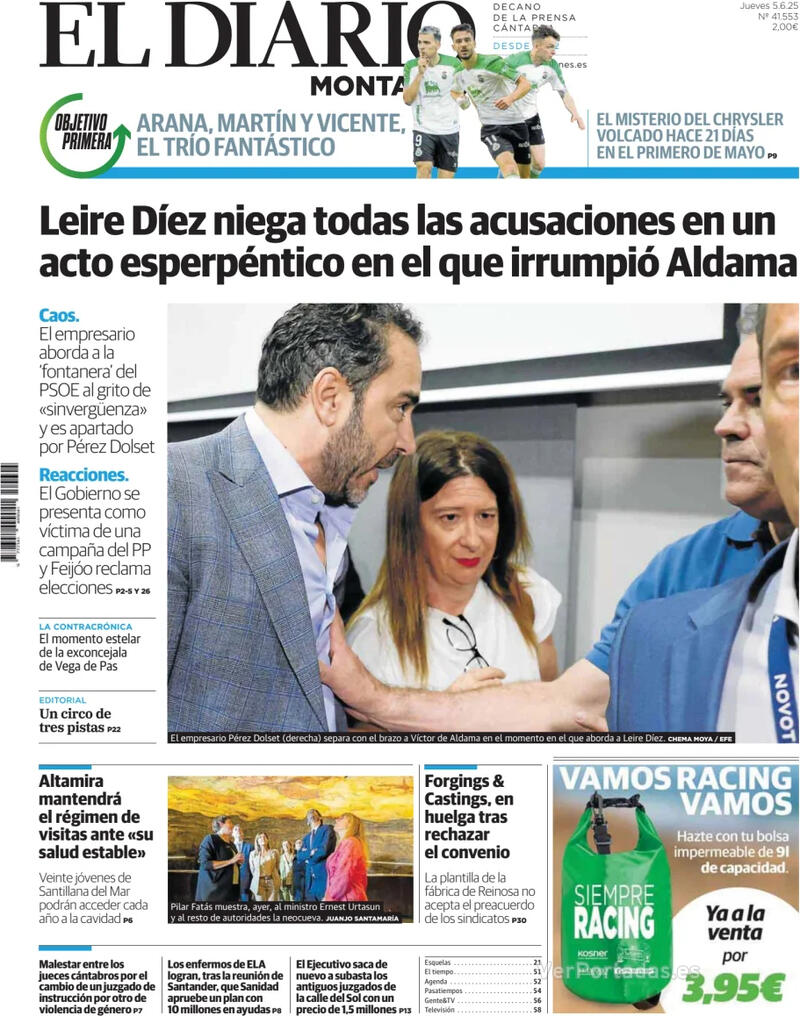 Portada Diario de Navarra 2025-06-05