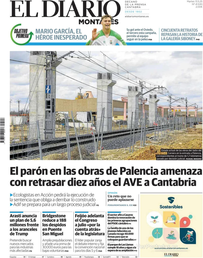 Portada Diario de Navarra 2025-05-13