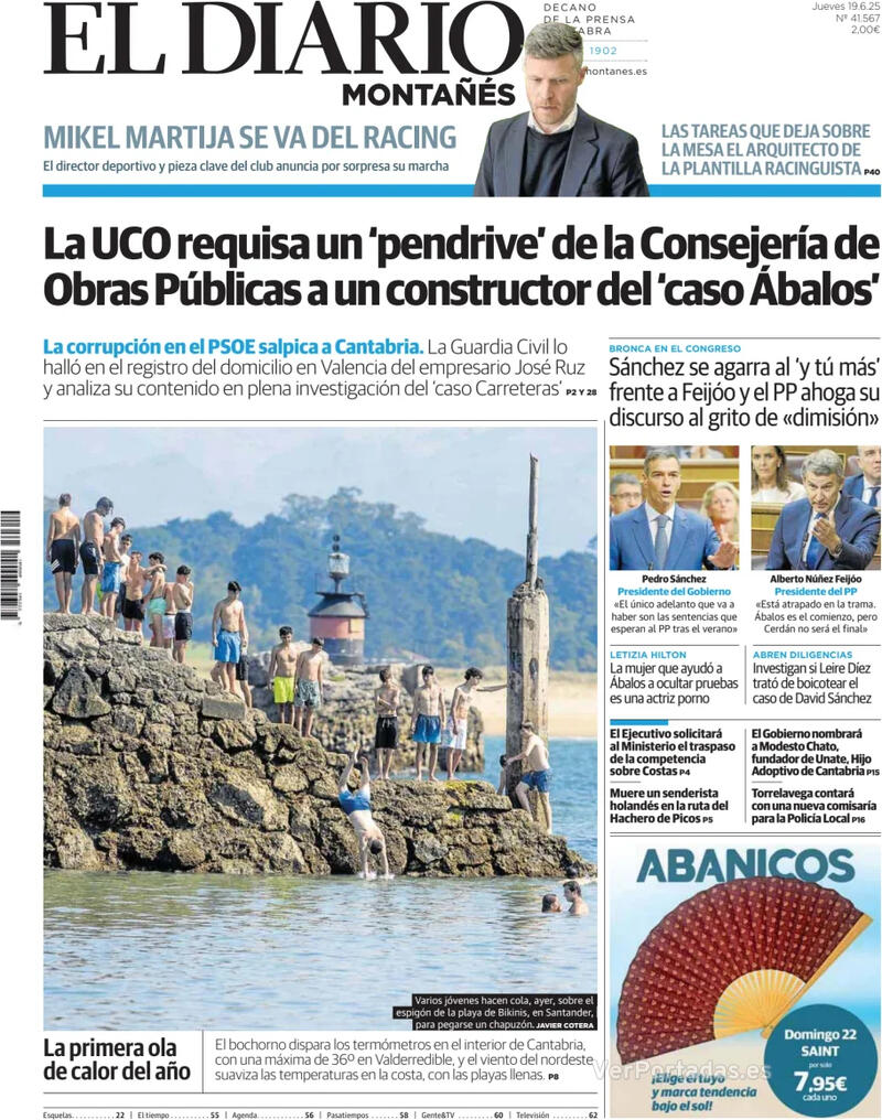 Portada Diario de Navarra 2025-06-19