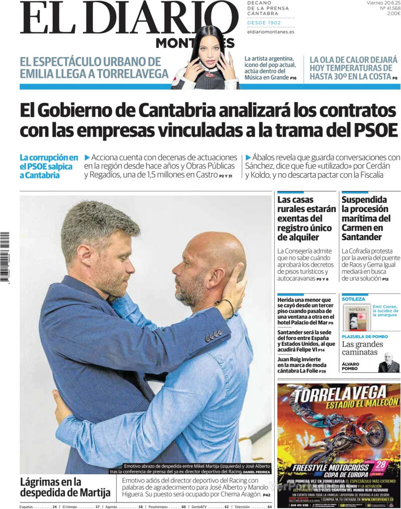 Portada Diario de Navarra 2025-06-20
