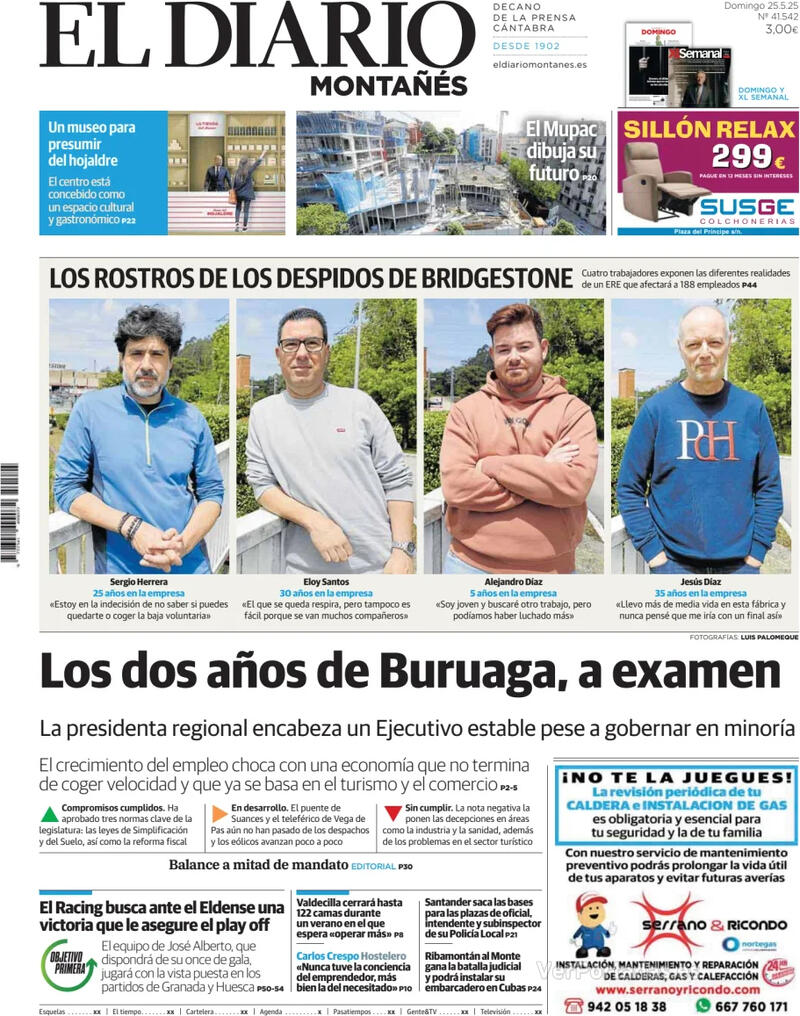 Portada Diario de Navarra 2025-05-25