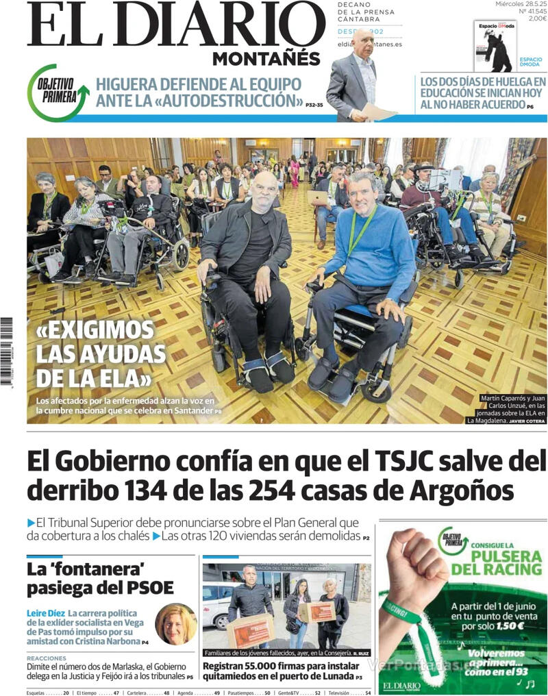 Portada Diario de Navarra 2025-05-28