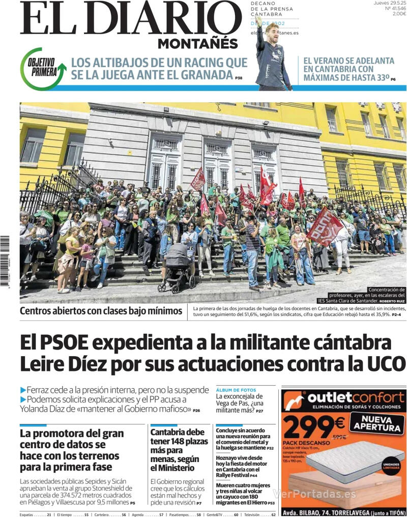 Portada Diario de Navarra 2025-05-29
