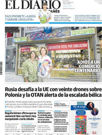 Portada El Diario Montañés 2025-09-11