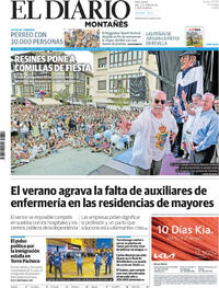Portada El Diario Montañés 2025-07-14