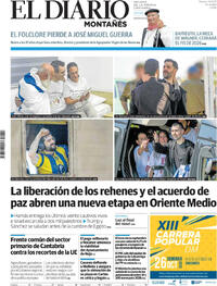Portada El Diario Montañés 2025-10-14
