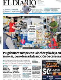 Portada El Diario Montañés 2025-10-28