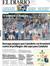 Portada El Diario Montañés 2025-07-29
