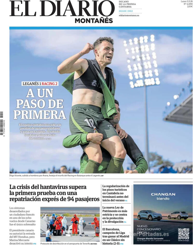 Portada Diario de Navarra 2026-05-11