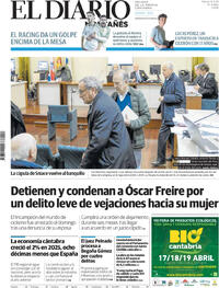 Portada El Diario Montañés 2026-04-14