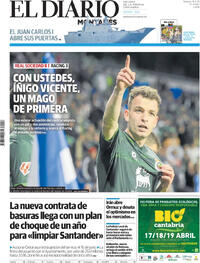 Portada El Diario Montañés 2026-04-18