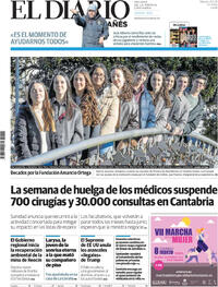Portada El Diario Montañés 2026-02-21