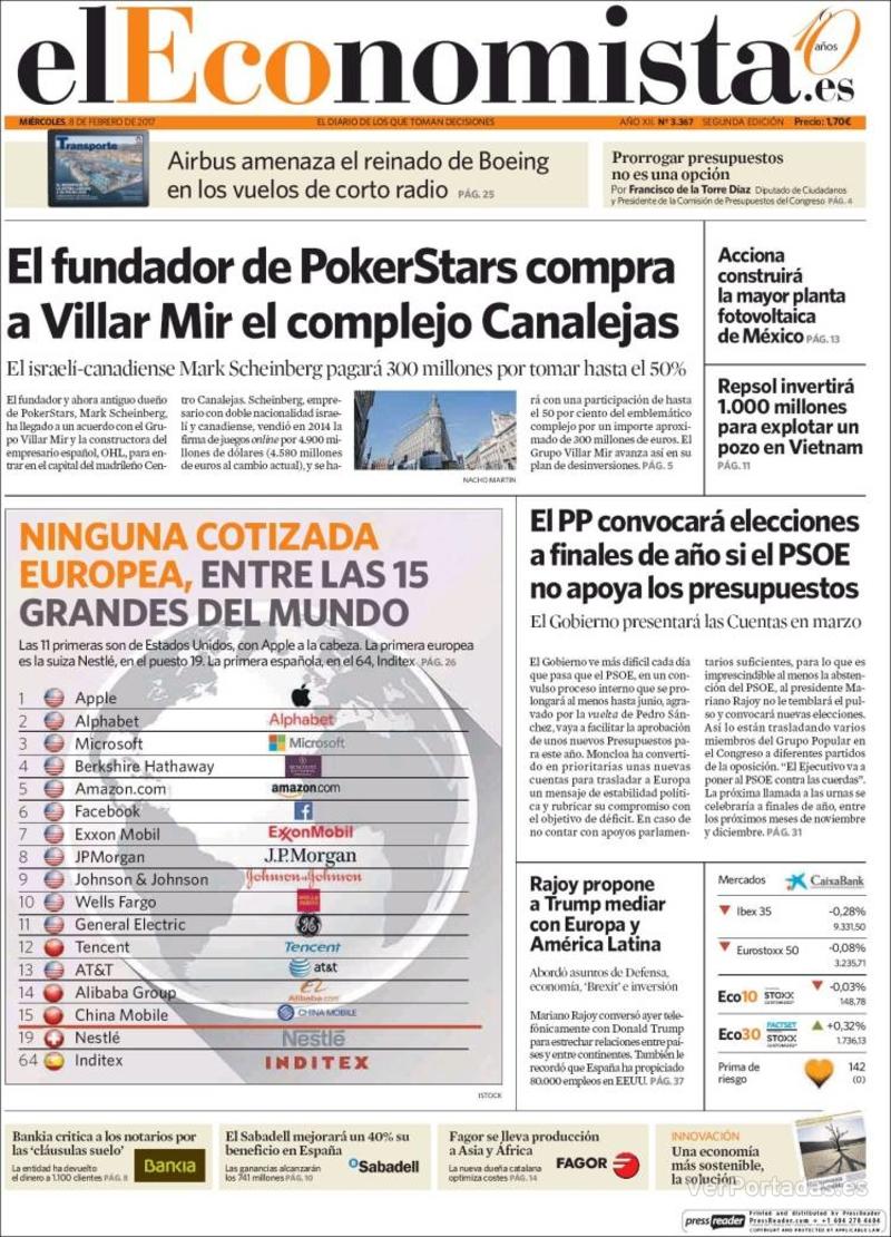 Portada Expansión 2017-02-08