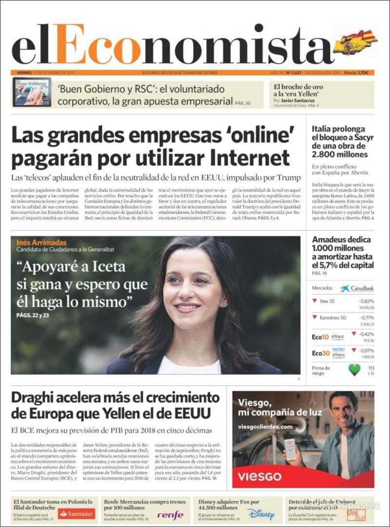Portada Expansión 2017-12-15