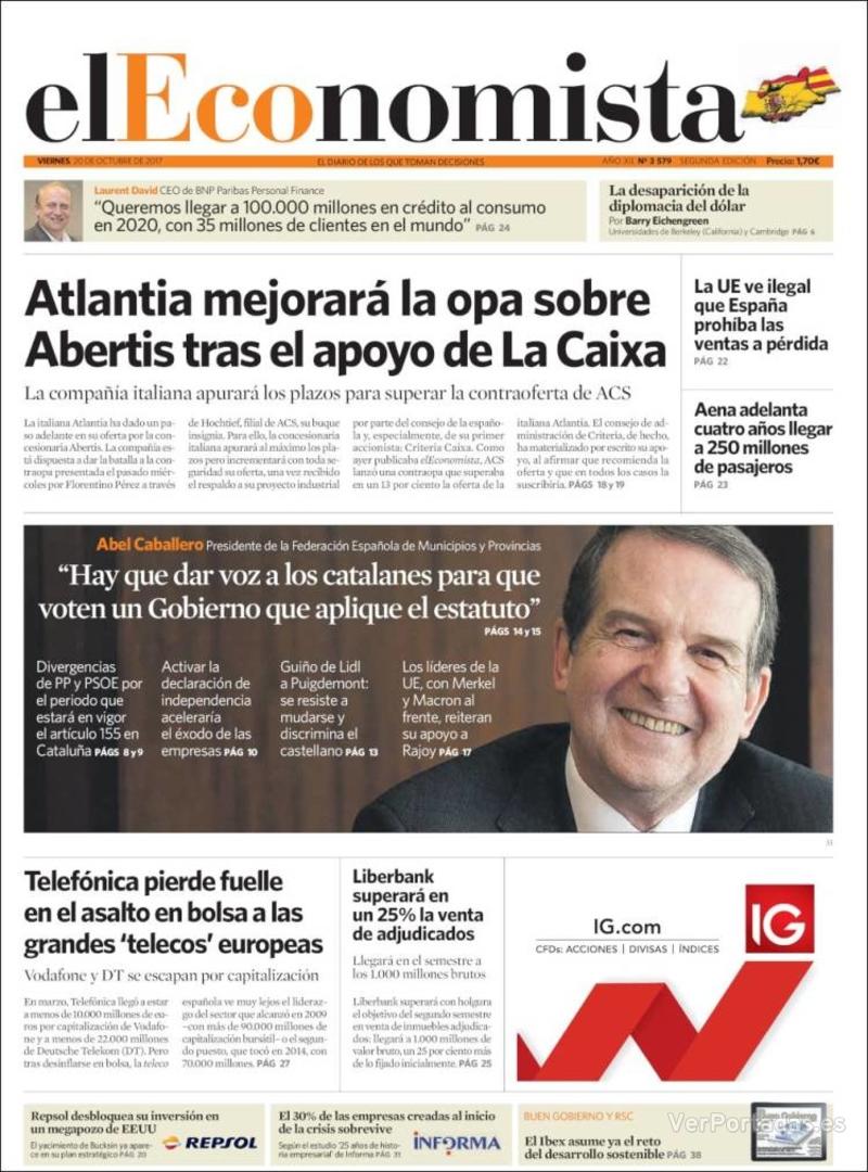 Portada Expansión 2017-10-20