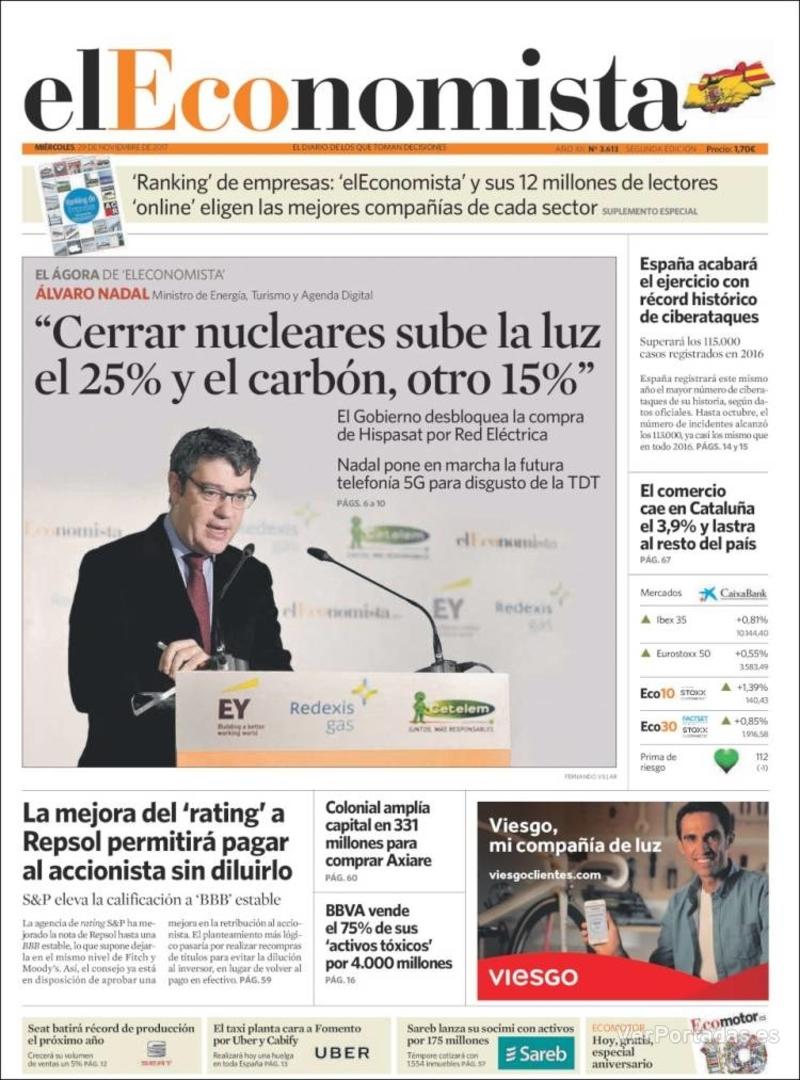 Portada Expansión 2017-11-29