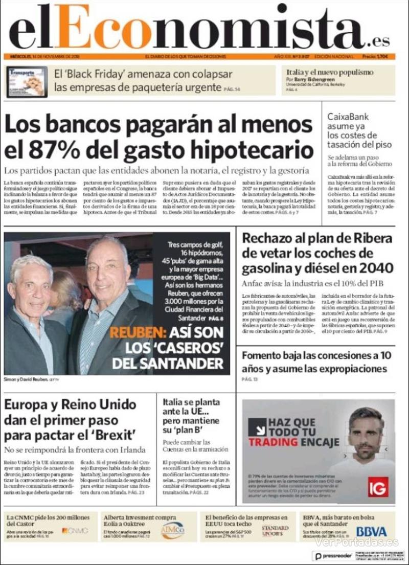 Portada Expansión 2018-11-14