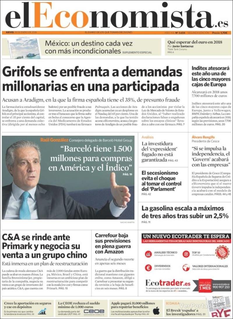 Portada Expansión 2018-01-18