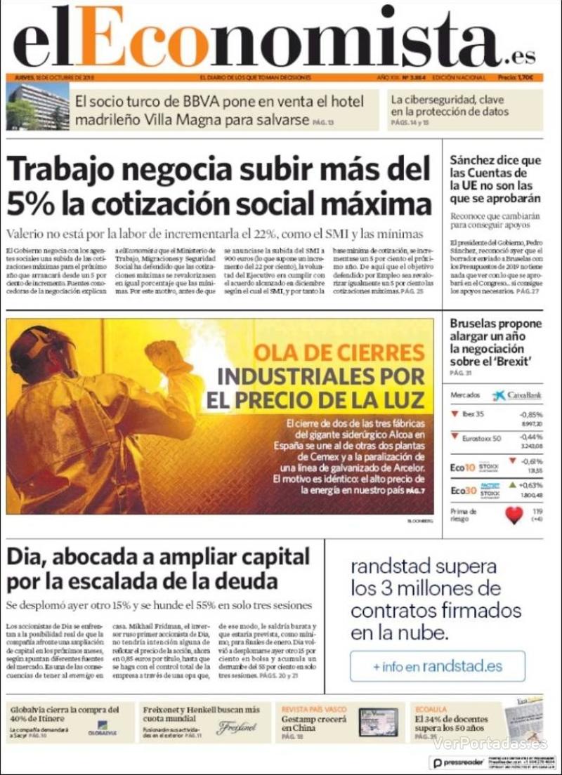 Portada Expansión 2018-10-18