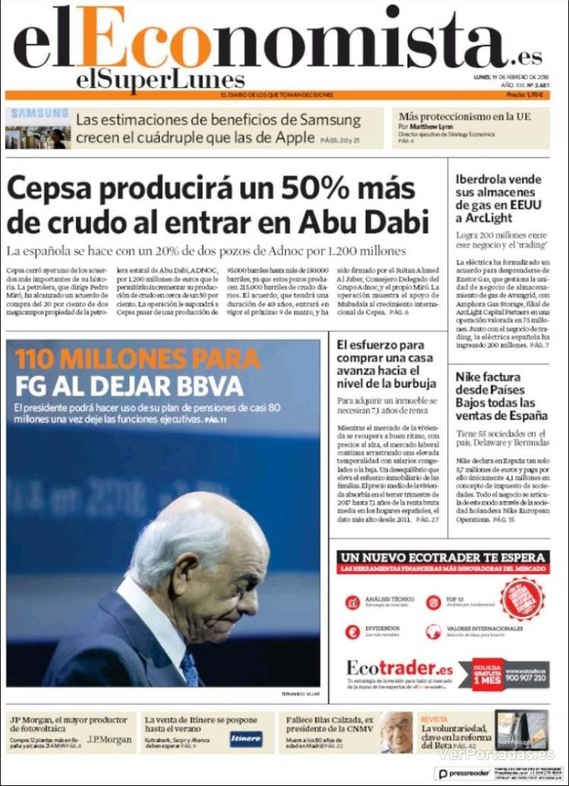 Portada Expansión 2018-02-19