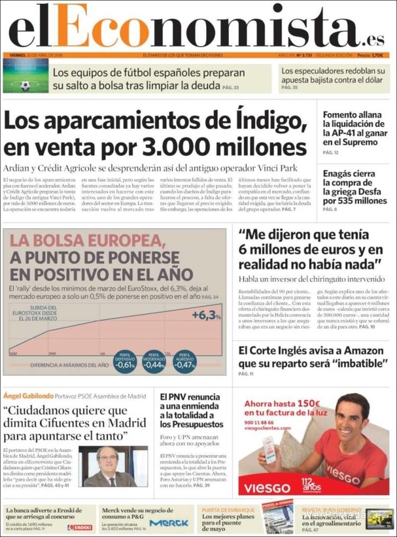Portada Expansión 2018-04-20