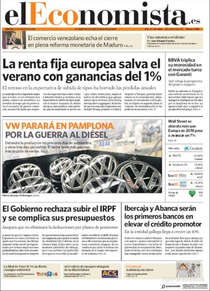 Portada Expansión 2018-08-21