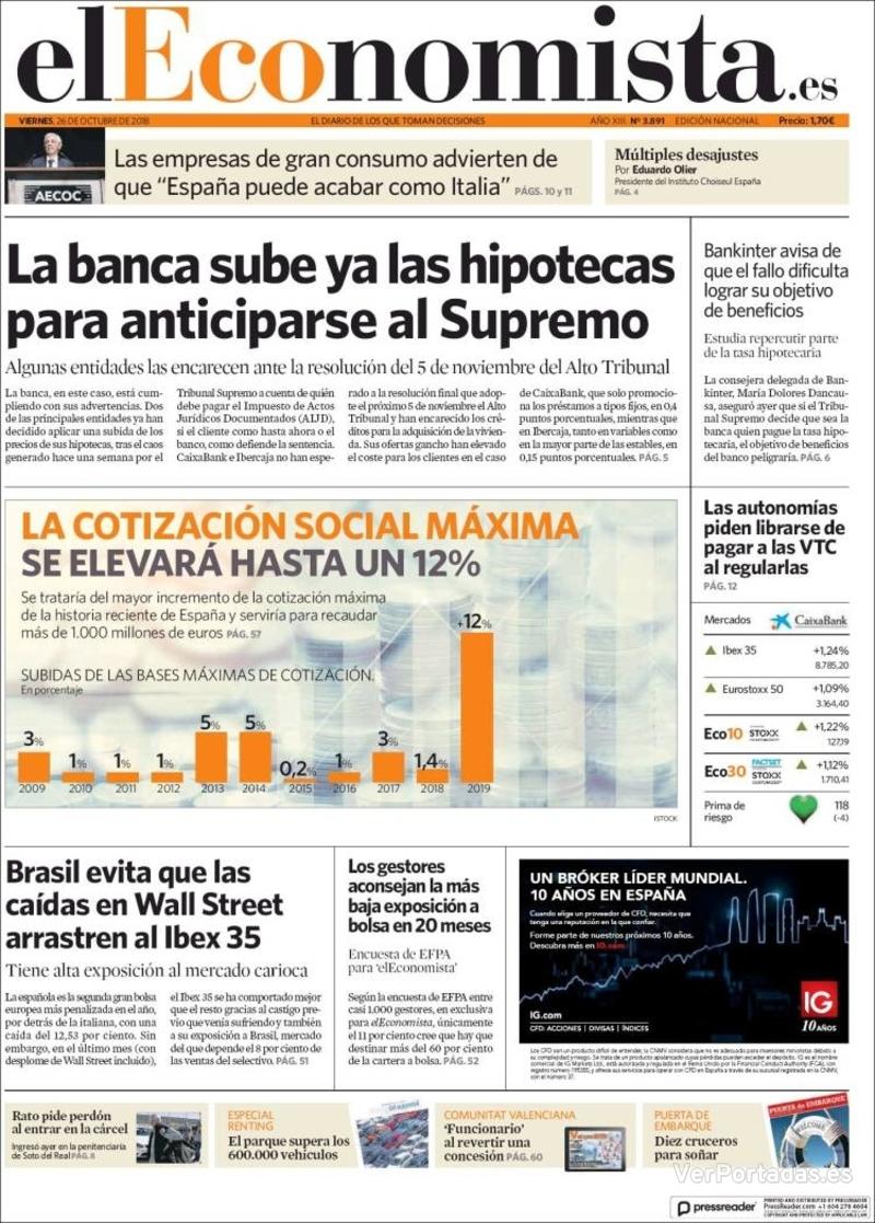 Portada Expansión 2018-10-26