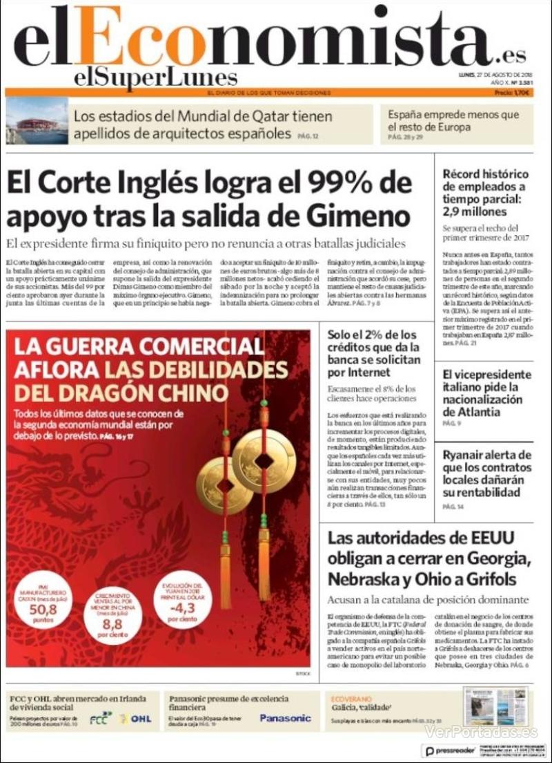 Portada Expansión 2018-08-27