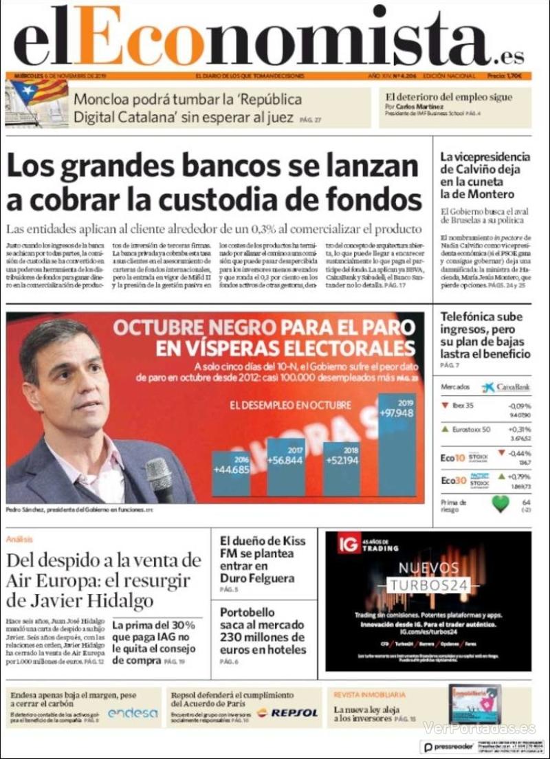 Portada El Economista 2019-11-07