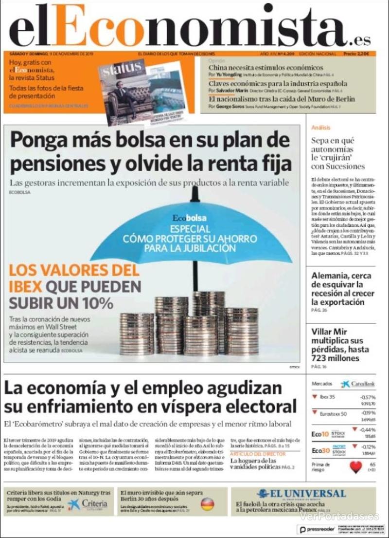 Portada El Economista 2019-11-11
