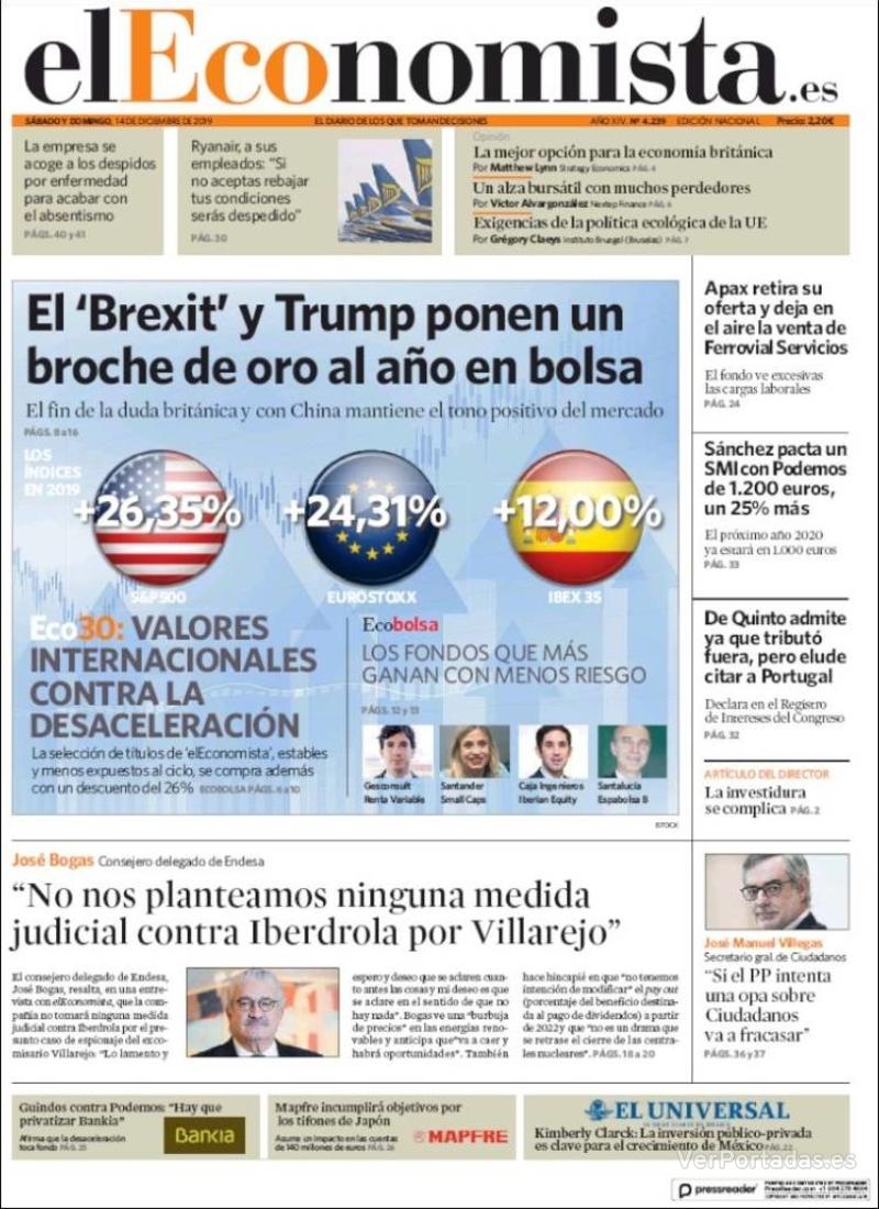 Portada El Economista 2019-12-16