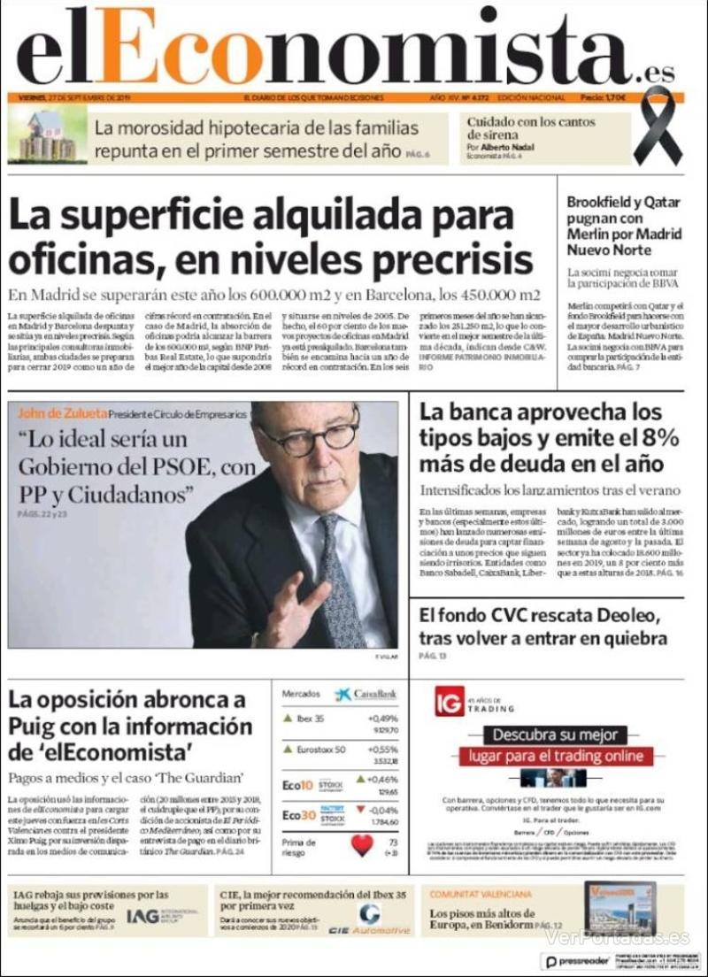 Portada Expansión 2019-09-27