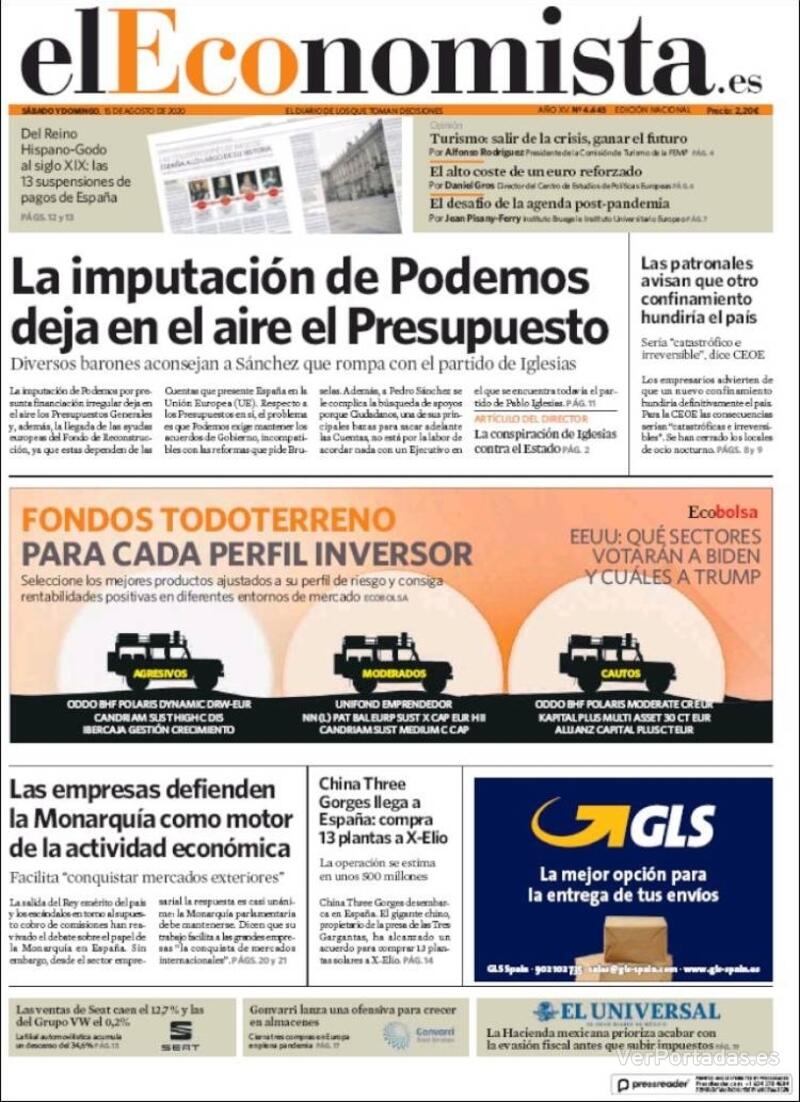 Portada Expansión 2020-08-15