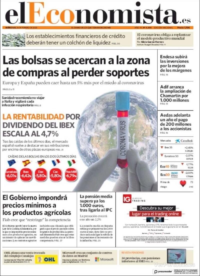 Portada El Economista 2020-02-27