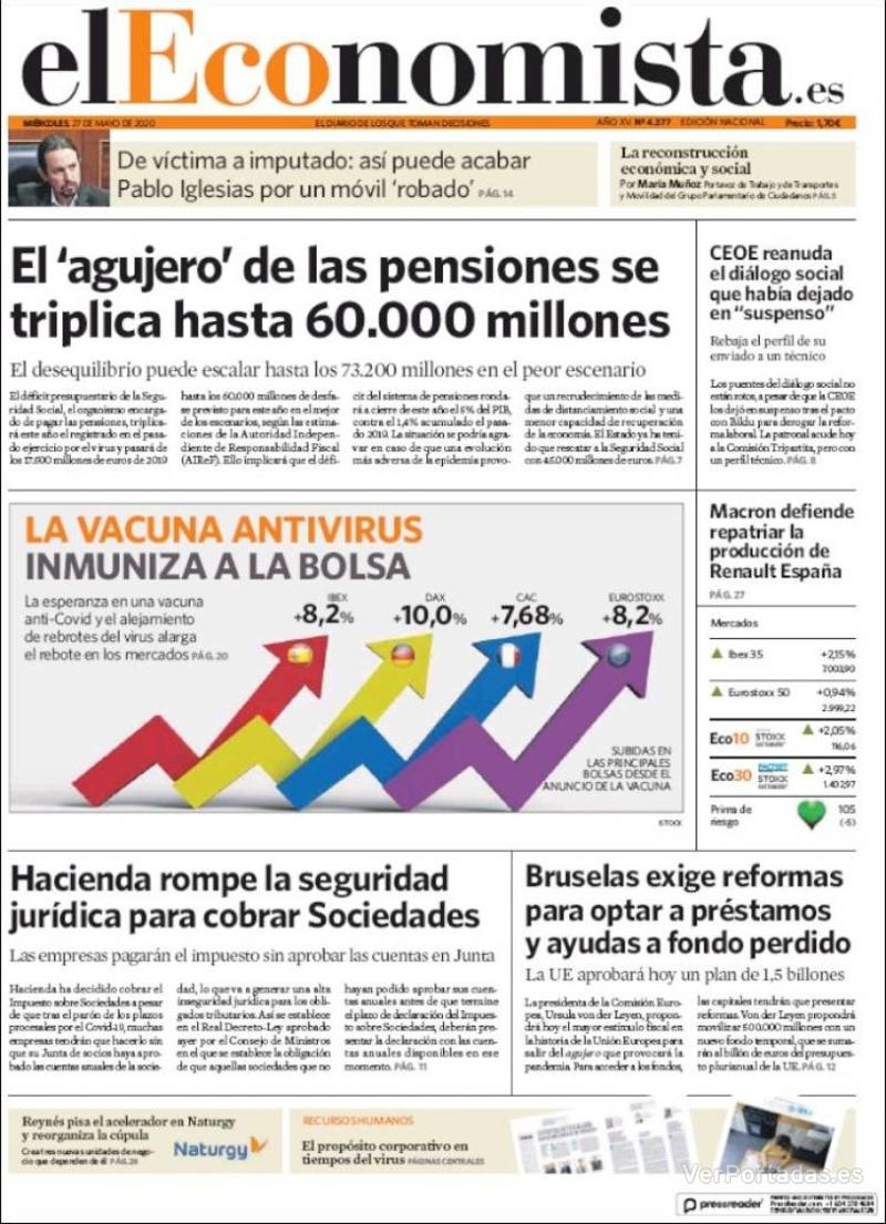Portada Expansión 2020-05-27