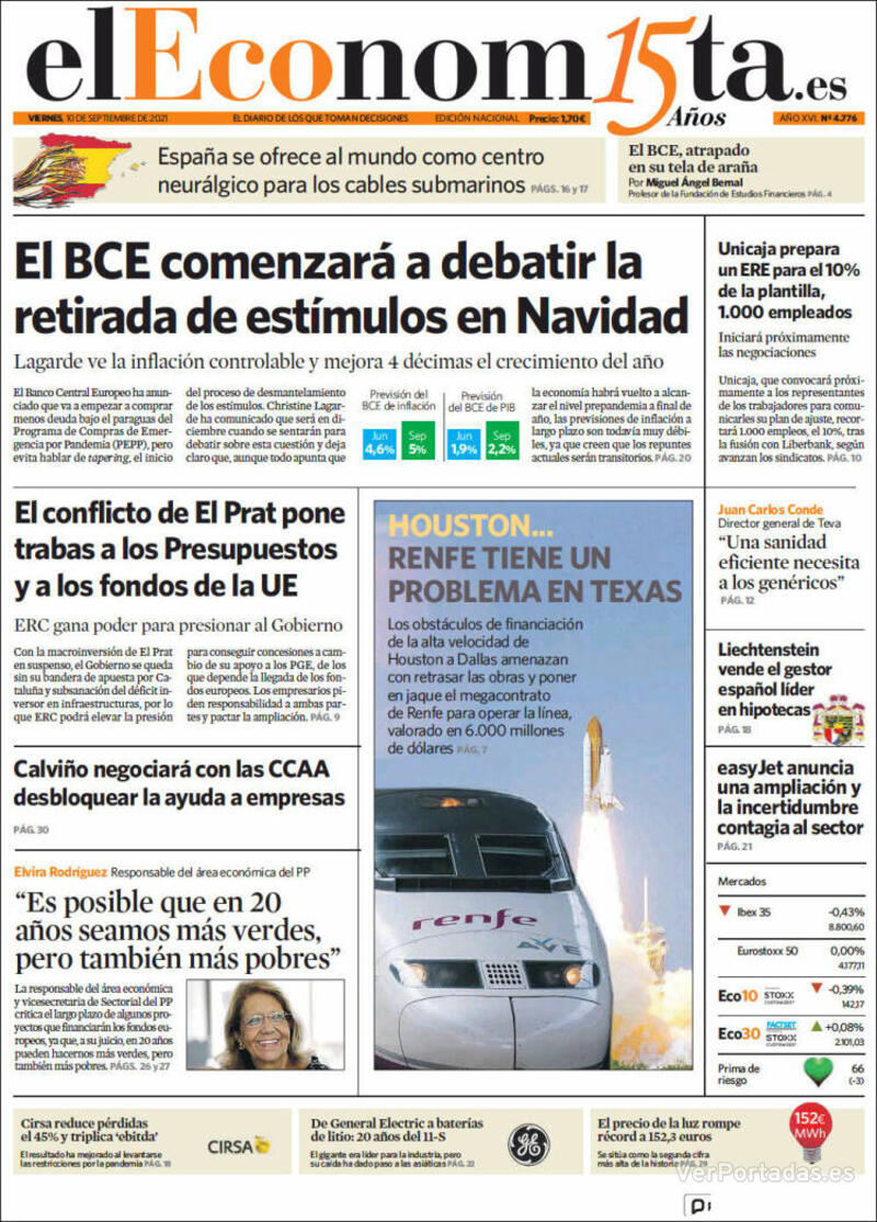 Portada El Economista 2021-09-11