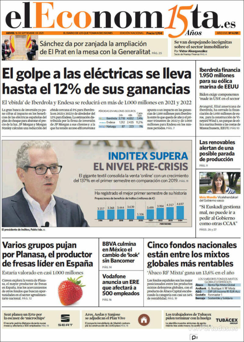 Portada El Economista 2021-09-17