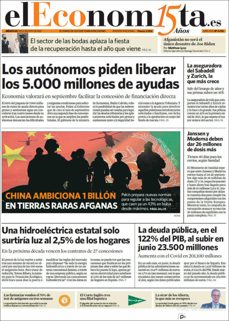 Portada El Economista 2021-08-19