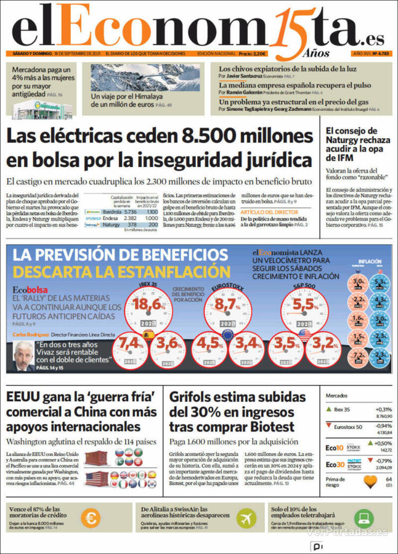 Portada El Economista 2021-09-20