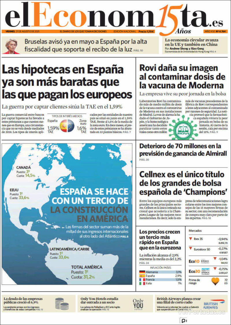 Portada El Economista 2021-08-28