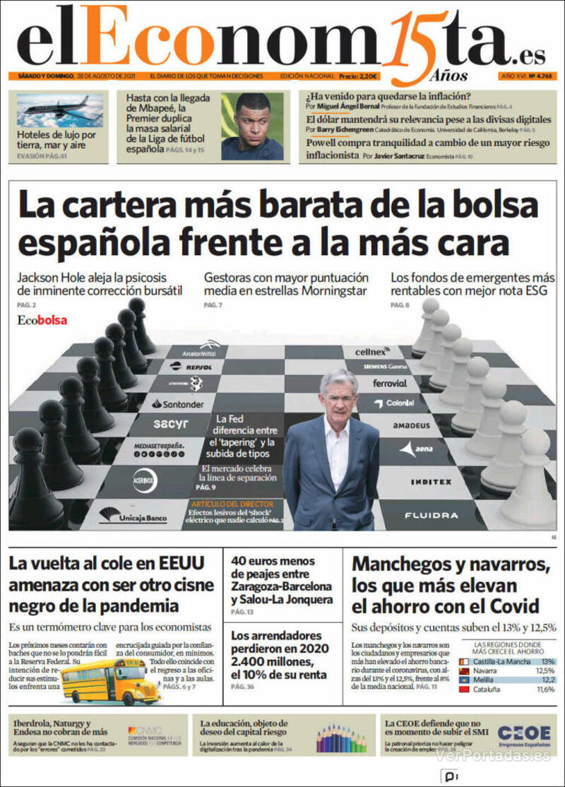 Portada El Economista 2021-08-30