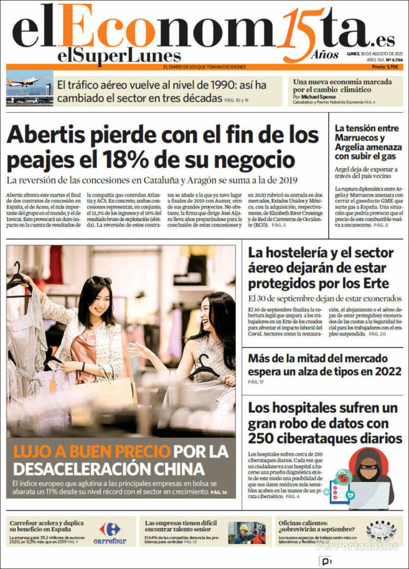 Portada El Economista 2021-08-31