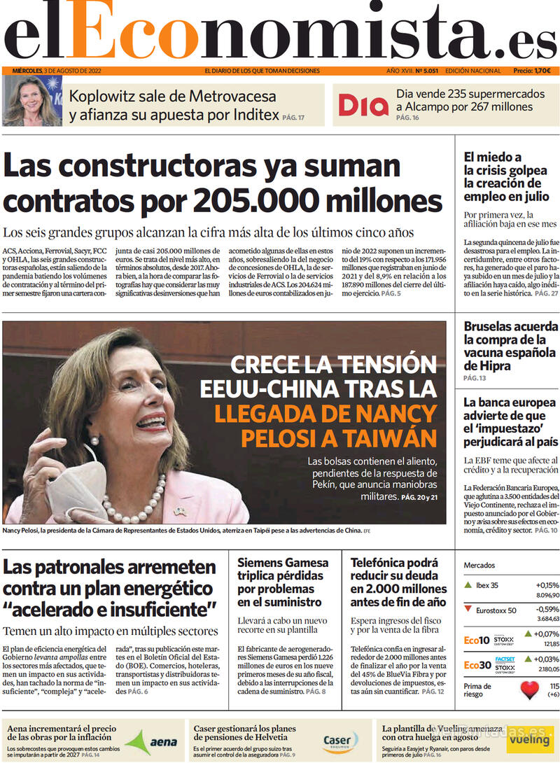 Portada El Economista 2022-08-04