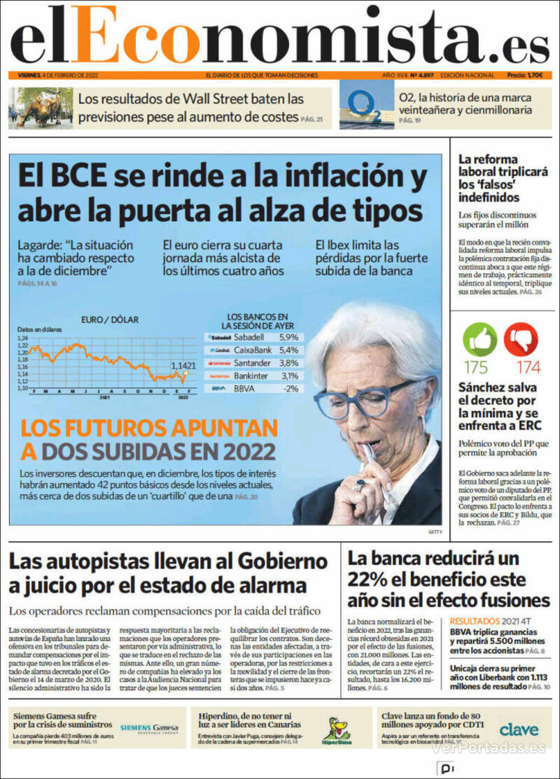 Portada El Economista 2022-02-05